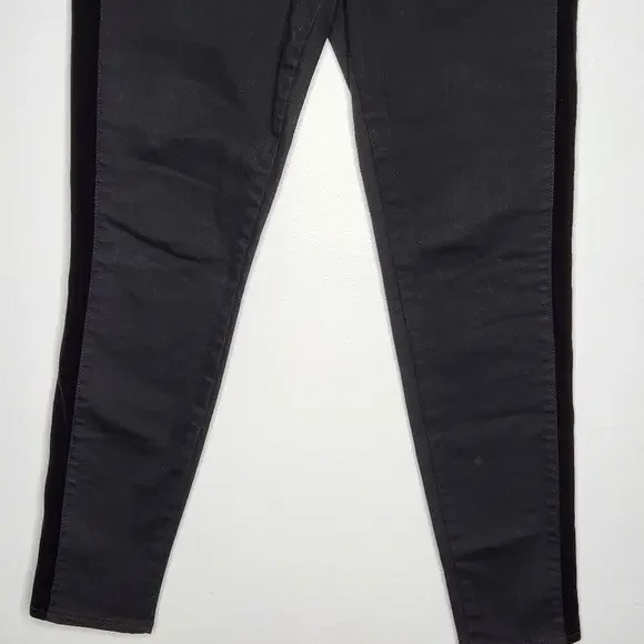 Madewell 9" High Rise Skinny Velvet Tuxedo Stripe Jeans - Picture 4 of 10